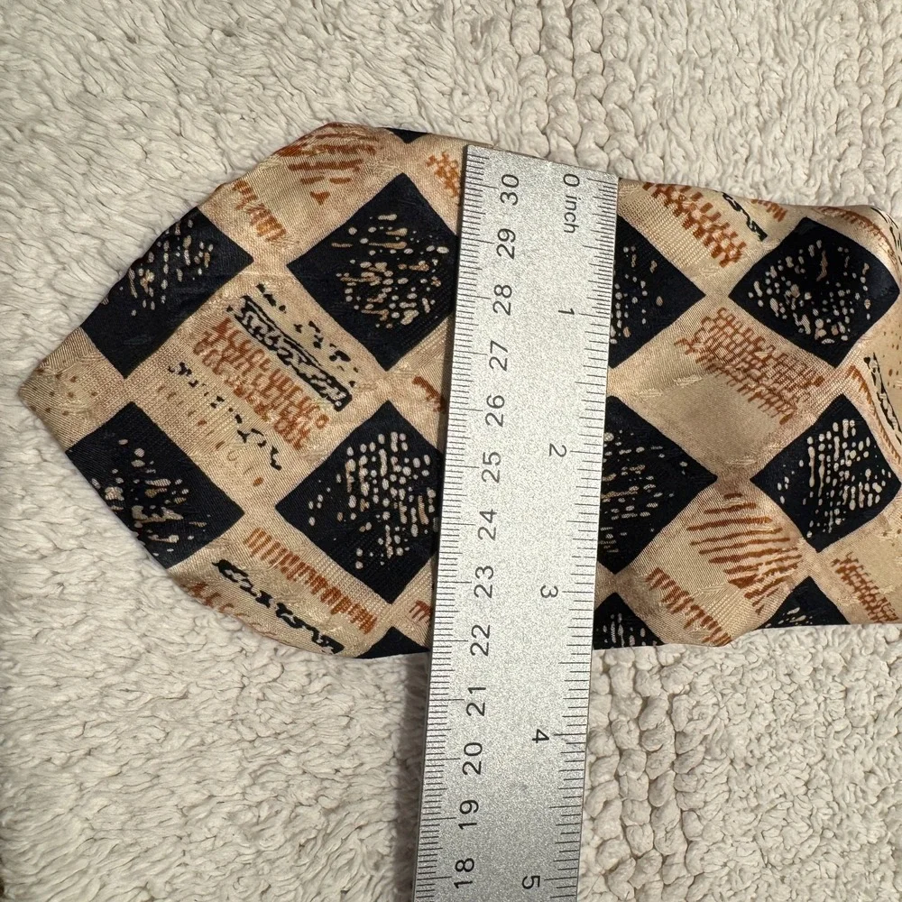Cambridge Classics Tie Mens OS Multicolor Silk Art‎ Deco Geometric Rockabilly